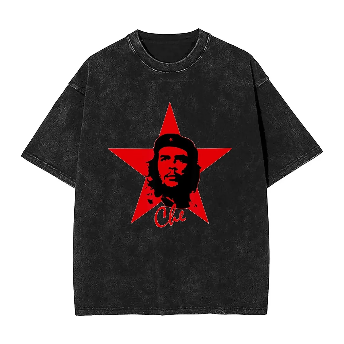 Mens T Shirt Che Guevara  Washed T Shirts Trending Vintage Cuban Summer Tee Shirt Aesthetic Printed Loose Tops Plus Size 2XL