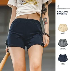 Maden-pantalones cortos atléticos para mujer, Shorts elásticos de cintura alta para gimnasio, entrenamiento deportivo, pantalones cortos transpirables informales de verano de talla grande
