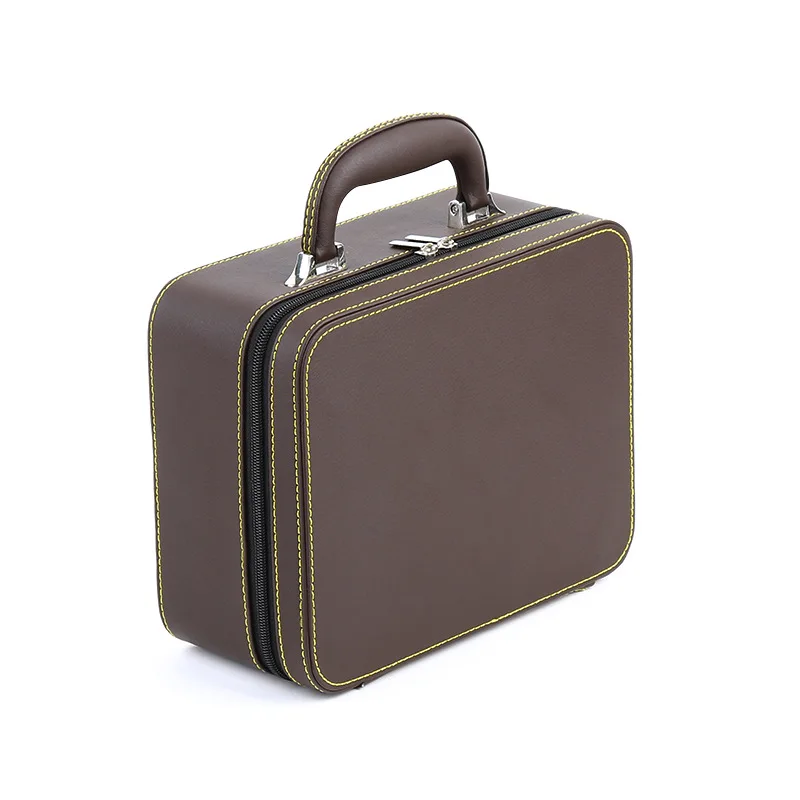 Leather Travel Portable Jewelry Box Ring Necklace Pendant Jewelry Storage Box Jewelry Box Three-layer