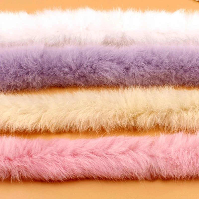 1M Jacket Tapes Real Rabbit Fur Trim For Garment Edge Shoes DIY Sewing Trimming Ribbon Furry Accessories DIY Costume Crafts