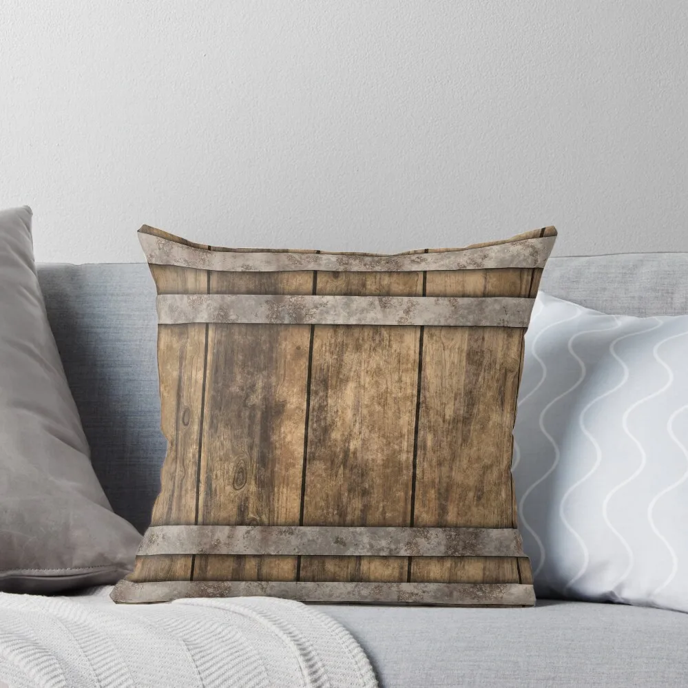 

Rustic Wooden Barrel Barnhouse Planks Background Throw Pillow Pillowcase Cushion Decorative Cushion Cover Cusions Cover pillow