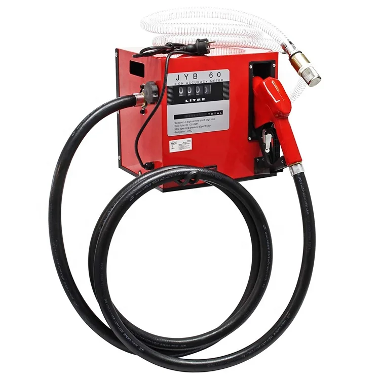 Trupow 220-240V 60L/min Self Priming  Fuel Pump Station Oil Transfer Pump Kit With Meter Delivery Suction Hose And Filter