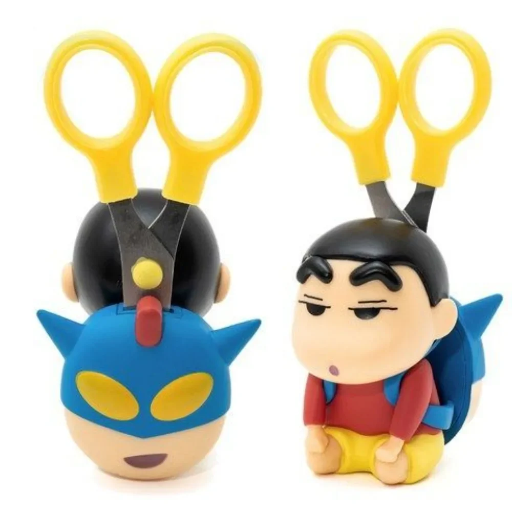 تلوين شين تشان مقص تخزين لطيف الكرتون الأصالة النمذجة تخزين حلية سطح المكتب زخرفة مع مقص أفضل هدية