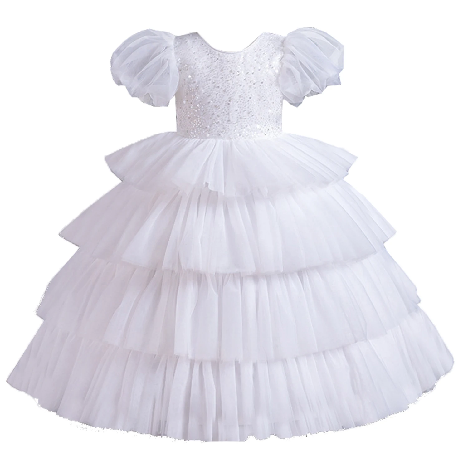 Charlotte elegante vestido tutu para meninas grandes, mangas de lantejoulas, cupcake babados em camadas, concurso de dança