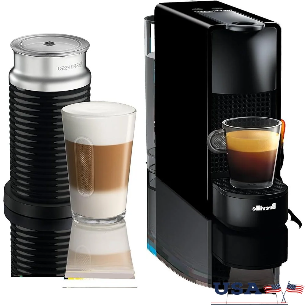 

Nespresso Mini Espresso Machine with Milk Frother Programmable Compact Coffee Maker Home Office Barista Quality Brew