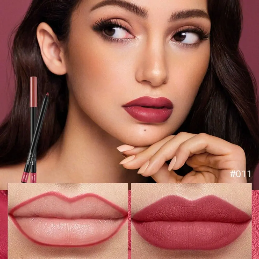 Waterproof Lipliner Pencil Smooth Matte Long Lasting Velvet Lip Liner Pen Silky Non-stick Cup Lip Outline Lipstick Pen