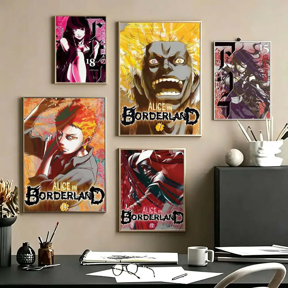 comic Alice in Borderland Poster Poster HD Self Adhesive Waterproof Art Print Wall Decor for Bedroom Living Room Home Gift
