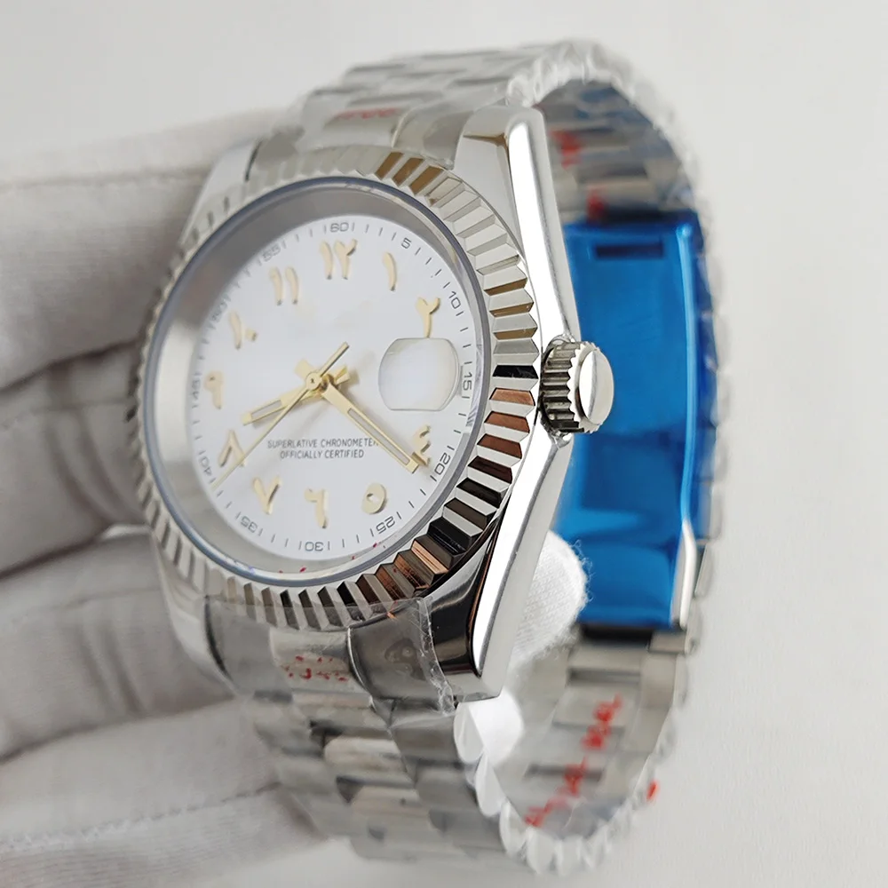 NH35 dial Arab 36/39mm casing baja tahan karat jam tangan mekanis menginstal jam tangan gerakan NH35