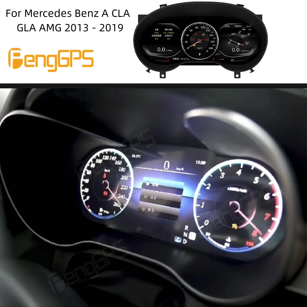 

For Mercedes Benz A CLA GLA AMG 2013 - 2019 Car LCD Dashboard Digital Cluster Virtual Cockpit Instrument Speedometer Player Unit