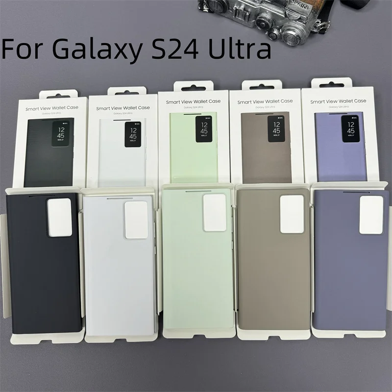 Smart View Flip Cover Case For Samsung Galaxy S24 Ultra / S23 Ultra Shell With IC Built in Smart Wakeup and Sleep