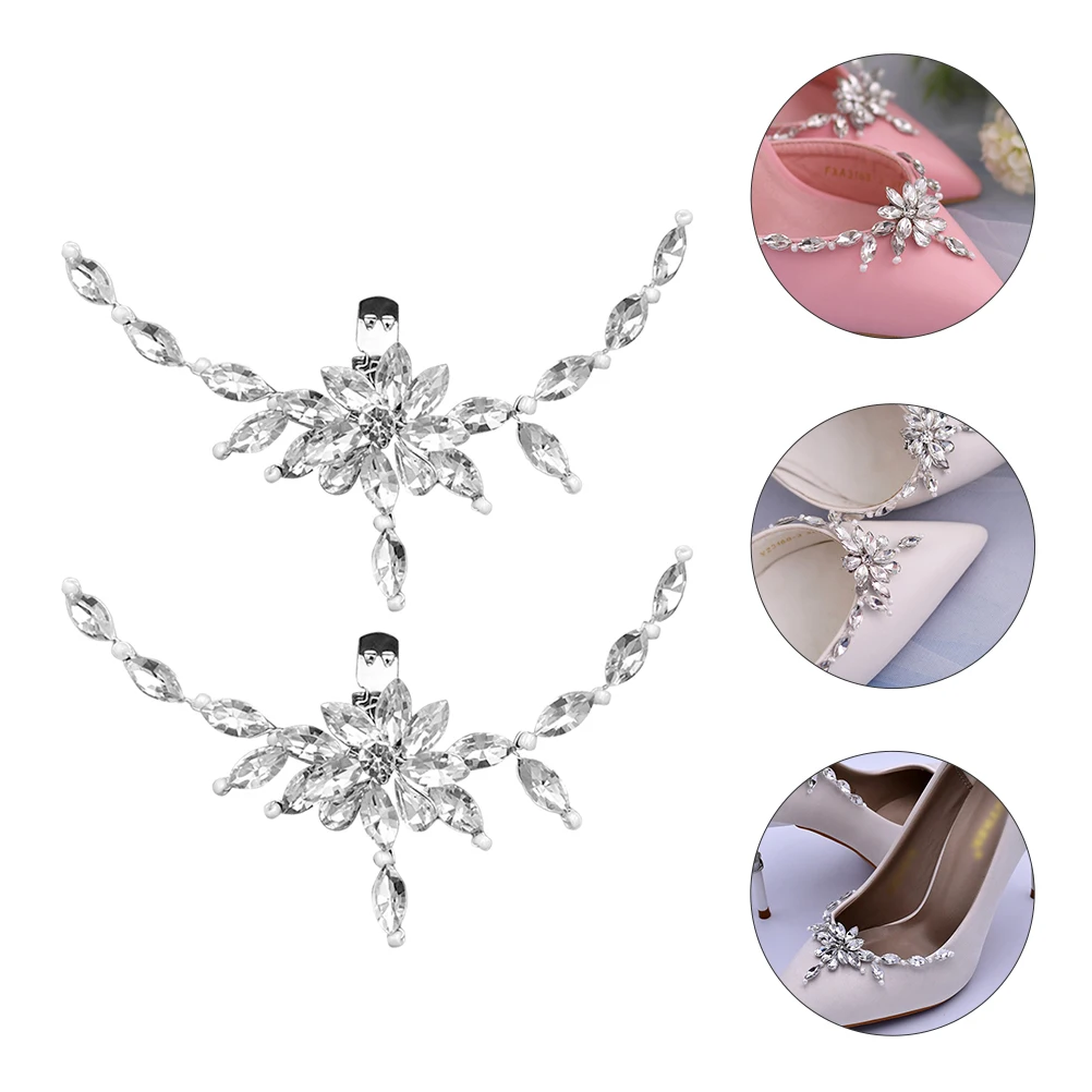 

Shoe Clips Bride Buckle Removable Diamond Shoes Clips Wedding Rhinestone Zinc Alloy DIY Heels Pumps Sandals Shoe nament