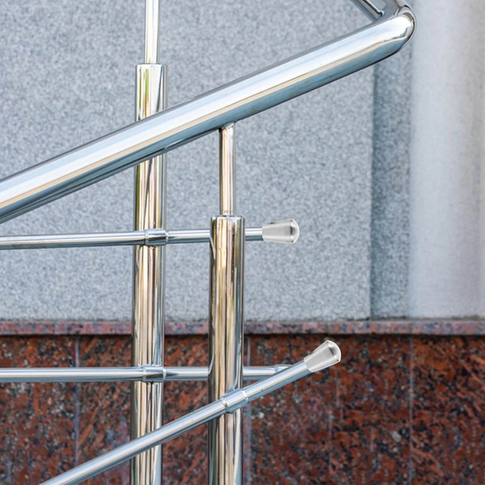 

5pcs Handrail End Caps Metal Stainless Steel Cover For Wood Rail Staircase Tube Plug Decorative Trim Handrail Accessories