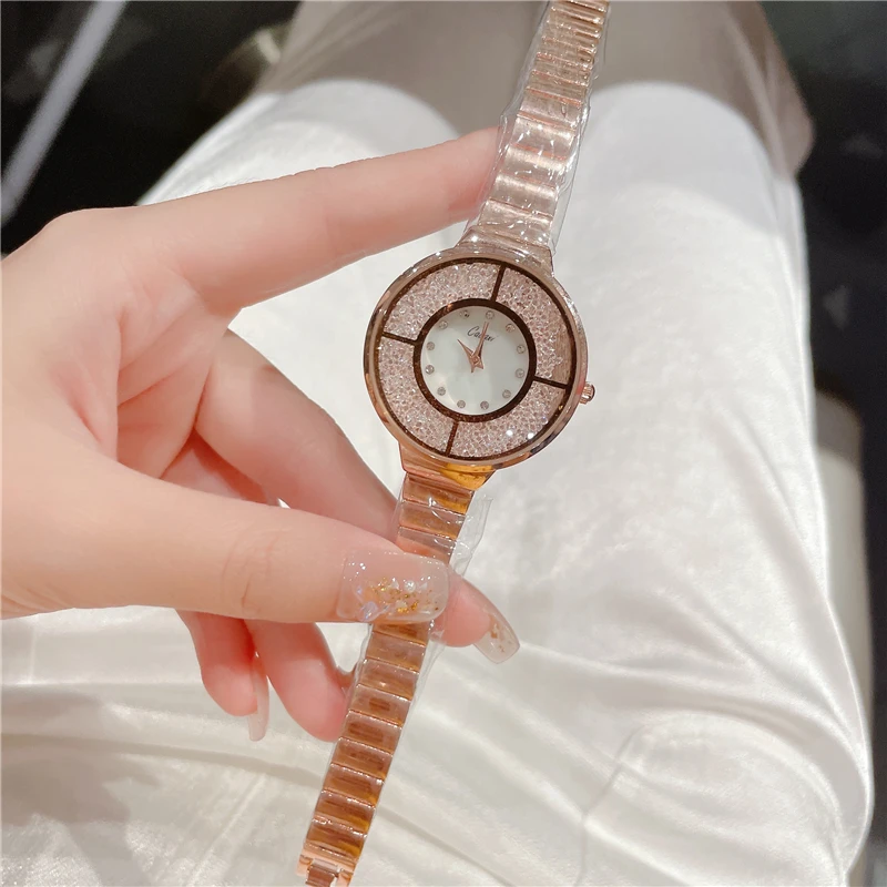 Fashion Quartz Watch Women's Watch Diamond Metal Premium Casual Summer Watch Crystal Glass Dial Waterproof Watches A216