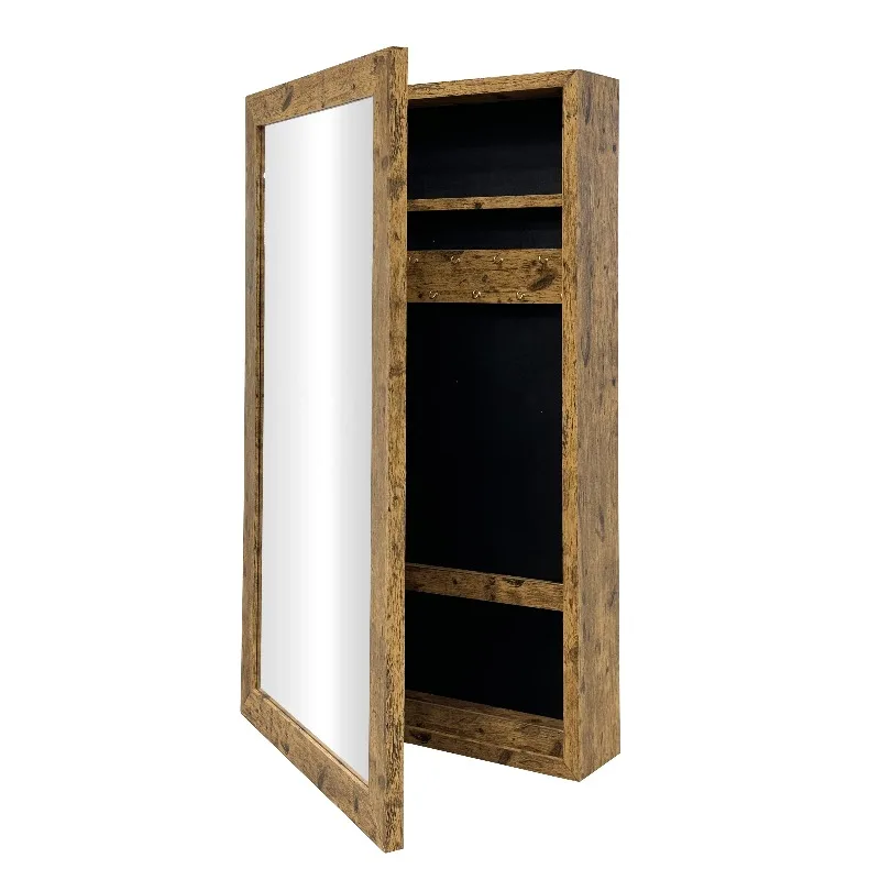 

European fashion mirror wooden frame home decoration mirror cabinet jewelry cabinet