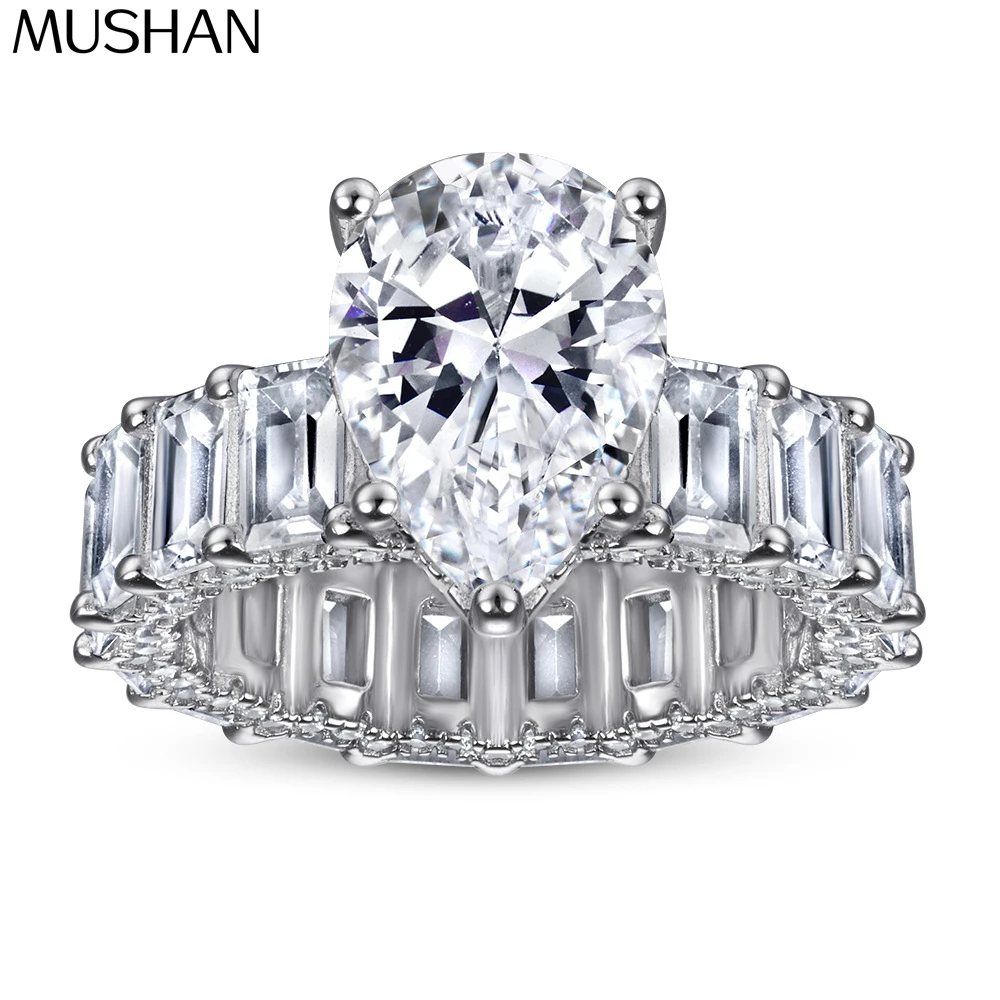 

MuShan Jewelry 925 Sterling Silver Ring Wedding Band High Carbon Diamond Elegant Style Timeless Style Women Rings Fine Jewelry