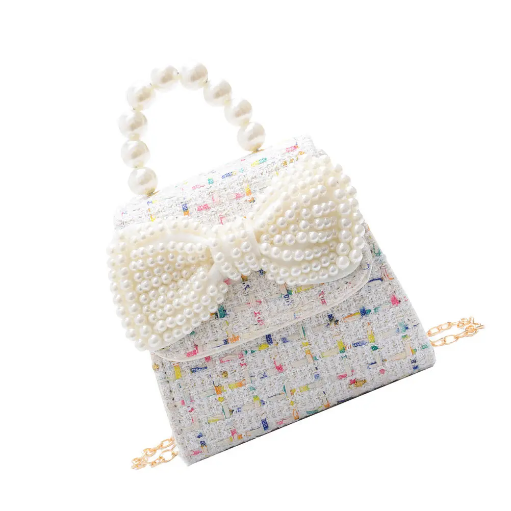 Tas Selempang Mutiara Katun Linen untuk Acara Malam, Tas Selempang Remaja, Hadiah, Ringan, Penyimpanan, Mainan