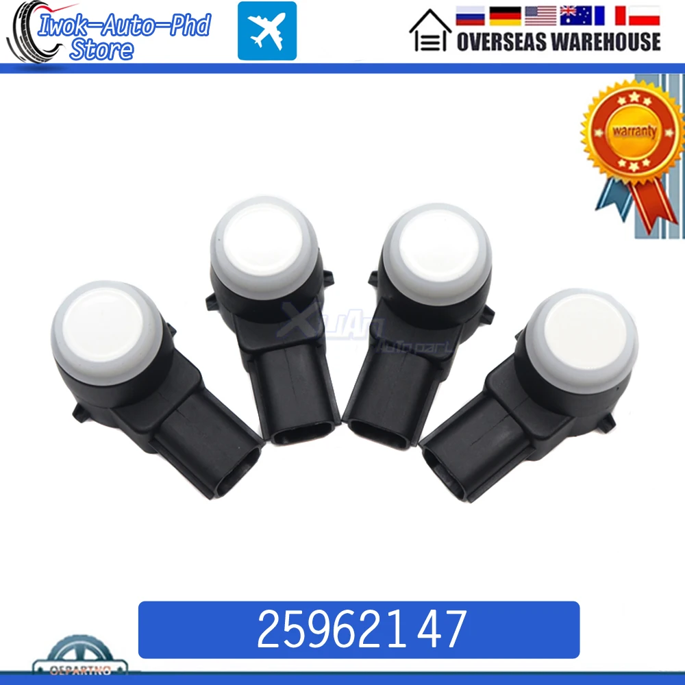 4x 25962147 PDC Parking Sensor For Buick Lucerne Cadillac Escalade Chevrolet Avalanche Silverado Tahoe GMC Yukon 25961317 White