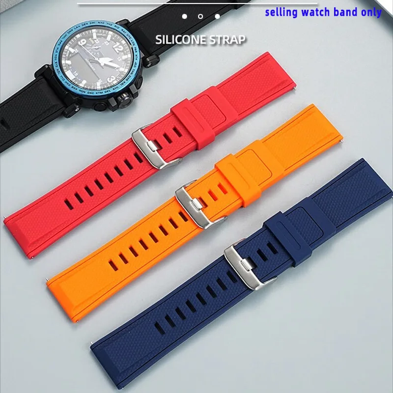 حزام سيليكون عالي الشد لسلسلة كاسيو PROTREK PRG-650Y/600 PRW-6600 GA-2000 سوار ساعة رياضي مقاوم للماء للرجال 24 مللي متر
