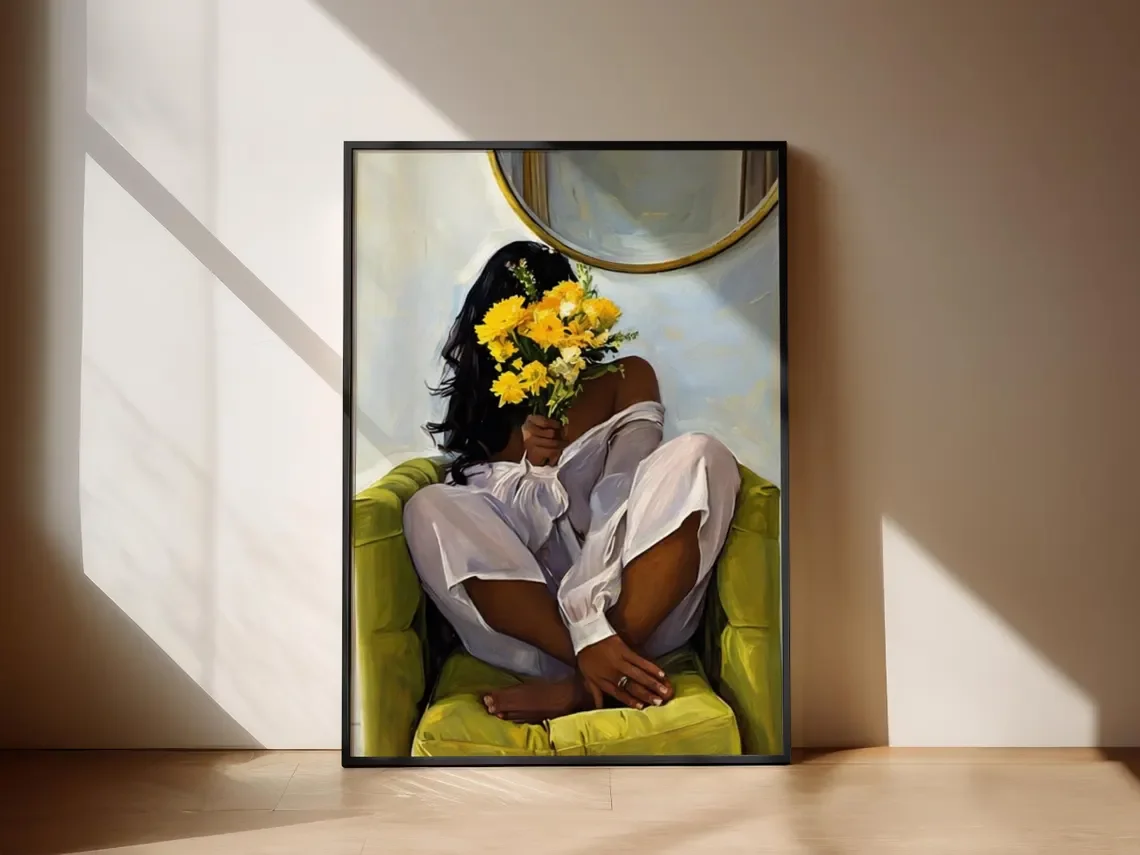 poster-de-arte-de-menina-negra-arte-floral-amarela-impressao-de-arte-fisica-arte-de-parede-preta-decoracao-de-casa-com-impressao-de-mulher-negra--per
