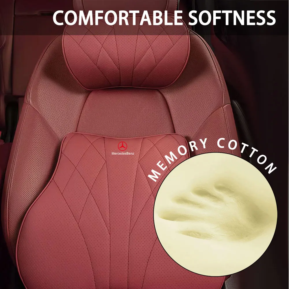 Car Neck Pillow Protection Lumbar Cushion Seat Breathable Mat For Mercedes Benz B/C/E/S Class A Class C200L GLC GLE CLA CLS AMG