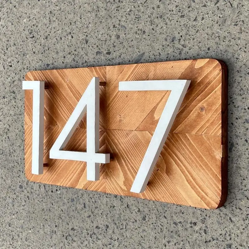 1 قطعة 152 مللي متر رقم المنزل العائم في الهواء الطلق 6 بوصة سبائك الألومنيوم الأبيض شقة رقم الباب صندوق البريد عنوان تسجيل # 0-9 مع البراغي