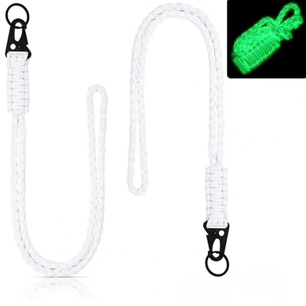 S Lanyard Heavy Duty Lanyard with Buckle Glow Dark Braided Rope Keychain Strong Whistle Strap for Outdoor Activities for Outdoor