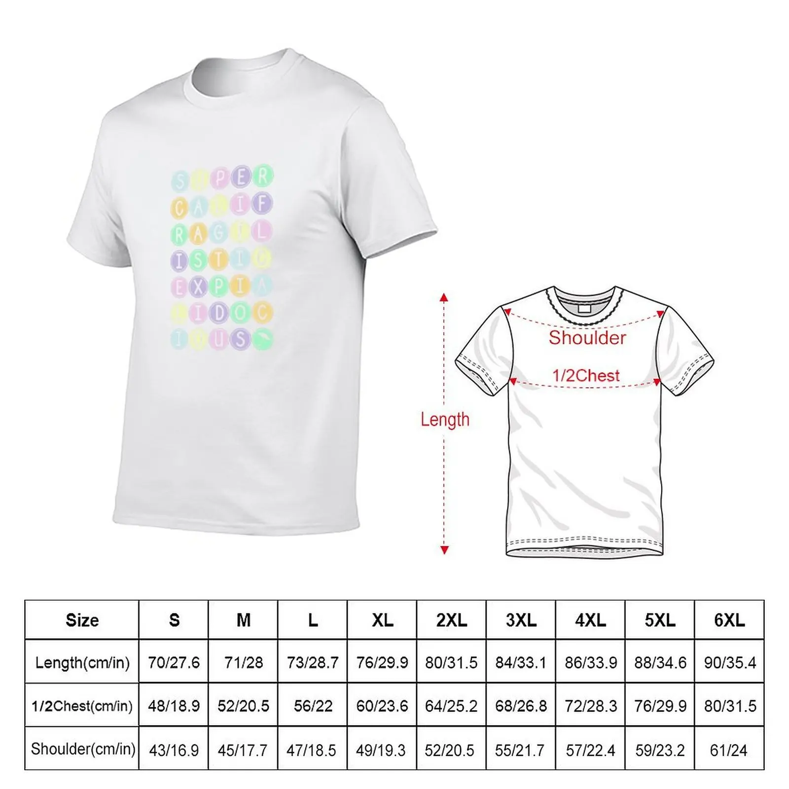 Supercalifragilisticexpialidocious T-Shirt man t shirt cotton high quality t shirts cotton 100% T-Shirt
