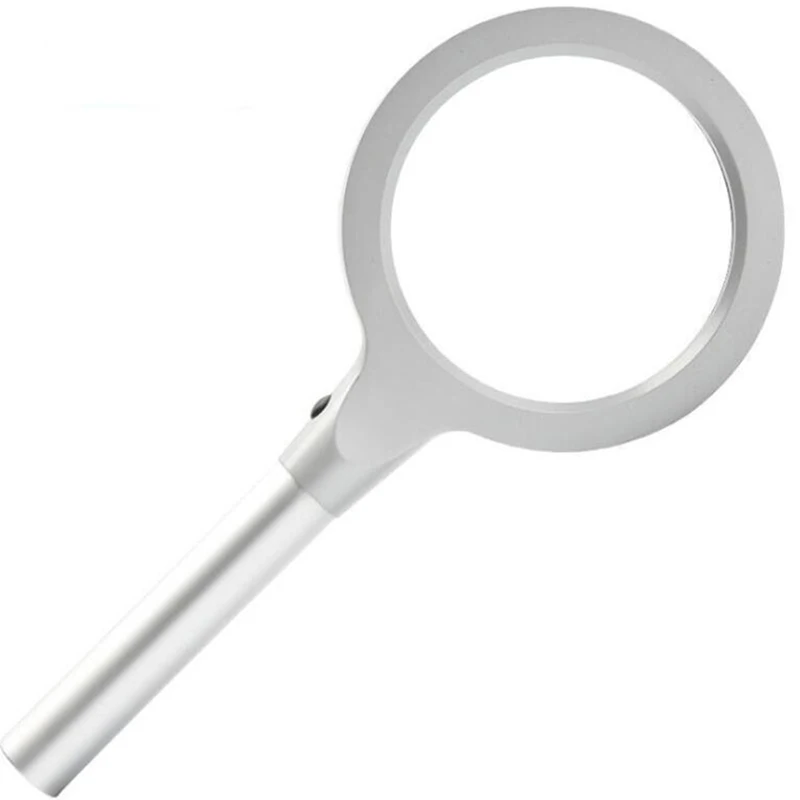 Magnifying Glass with Light, 12 LEDs Illuminated Magnifier with 10X 20X Magnification, Metal Handle Handheld Magnifying Glass