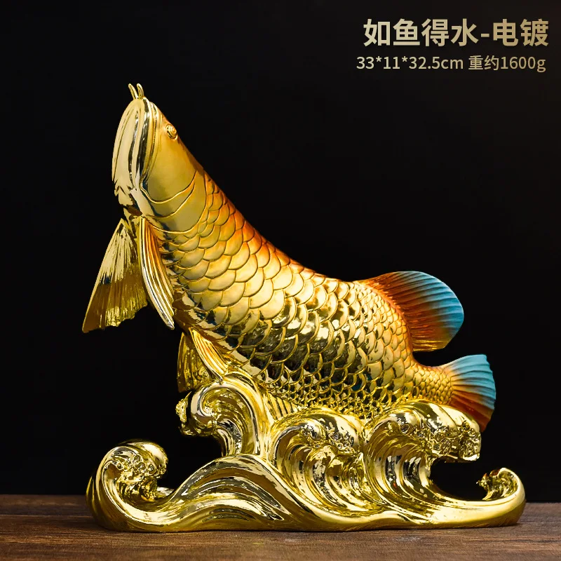 GOOD 2023 BEST Geomantic omen Home Company bar business Decorative bring wealth money GOOD LUCK gold Dragon Arowana fish Statue