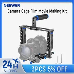 NEEWER Camera Video Cage Film Movie Making Kit with Top Handle Dual Hand Grip For Canon Sony Fujifilm Nikon DSLR Camera