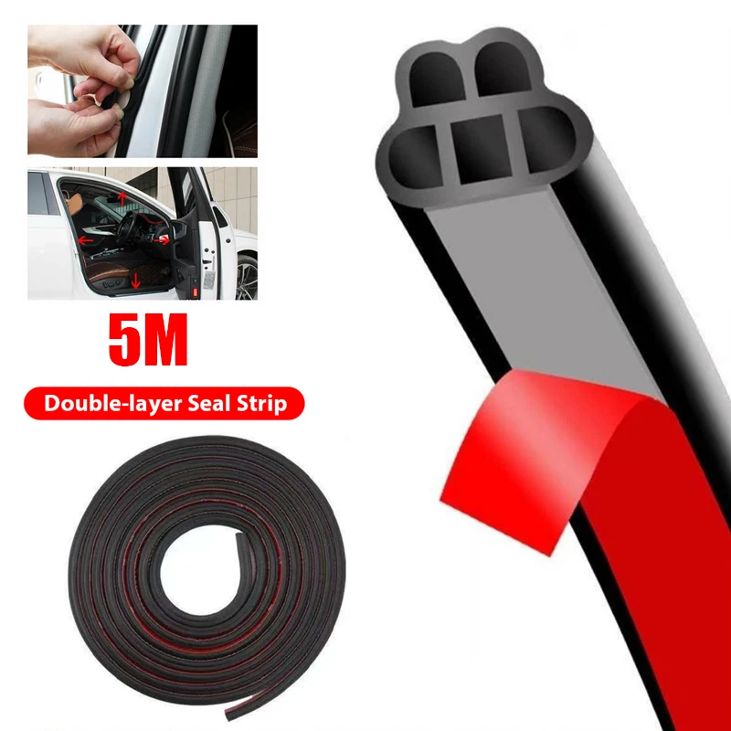 

5 Meters Car Door Seal Strips Sticker L Type Weatherstrip Rubber Seals Sound Insulation Sealing Automobiles Interior Accessories