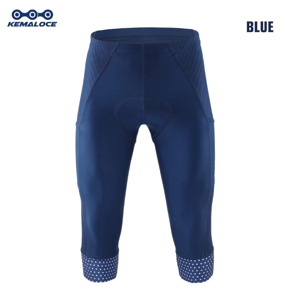 KEMALOCE Männer Radfahren 3/4 Hosen Shorts Blank Blau/Schwarz/Grau 5D Gel Pad MTB Bike Trägerhose Top Qualität Quick Dry Fahrrad Knicker 5