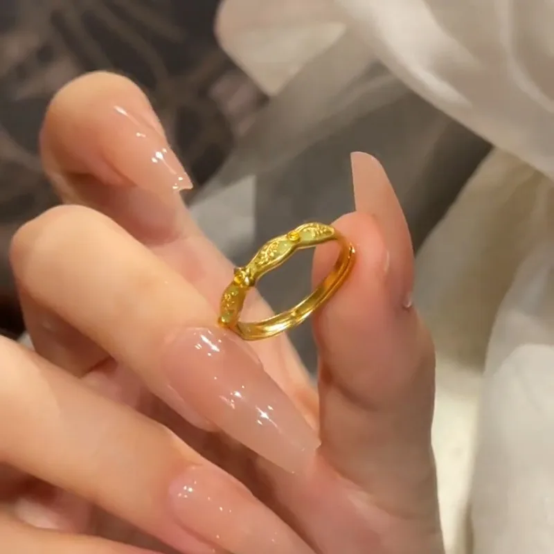 Xiaohongshu نفس المينا الذهبية الجديدة ذات الحلقة المفتوحة ذات الإضاءة الرجعية الفاخرة والمجوهرات الراقية الرائعة #1
