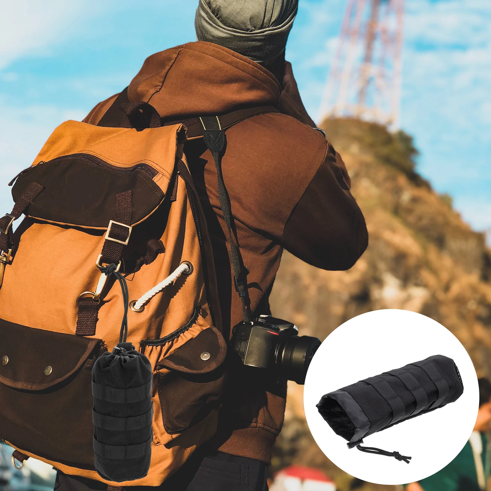 

Portable Water Bottle Carrier Bag Heat Retaining Scratch Proof Outdoor Water Kettle Pouch for Hiking Travel Camping Adventures