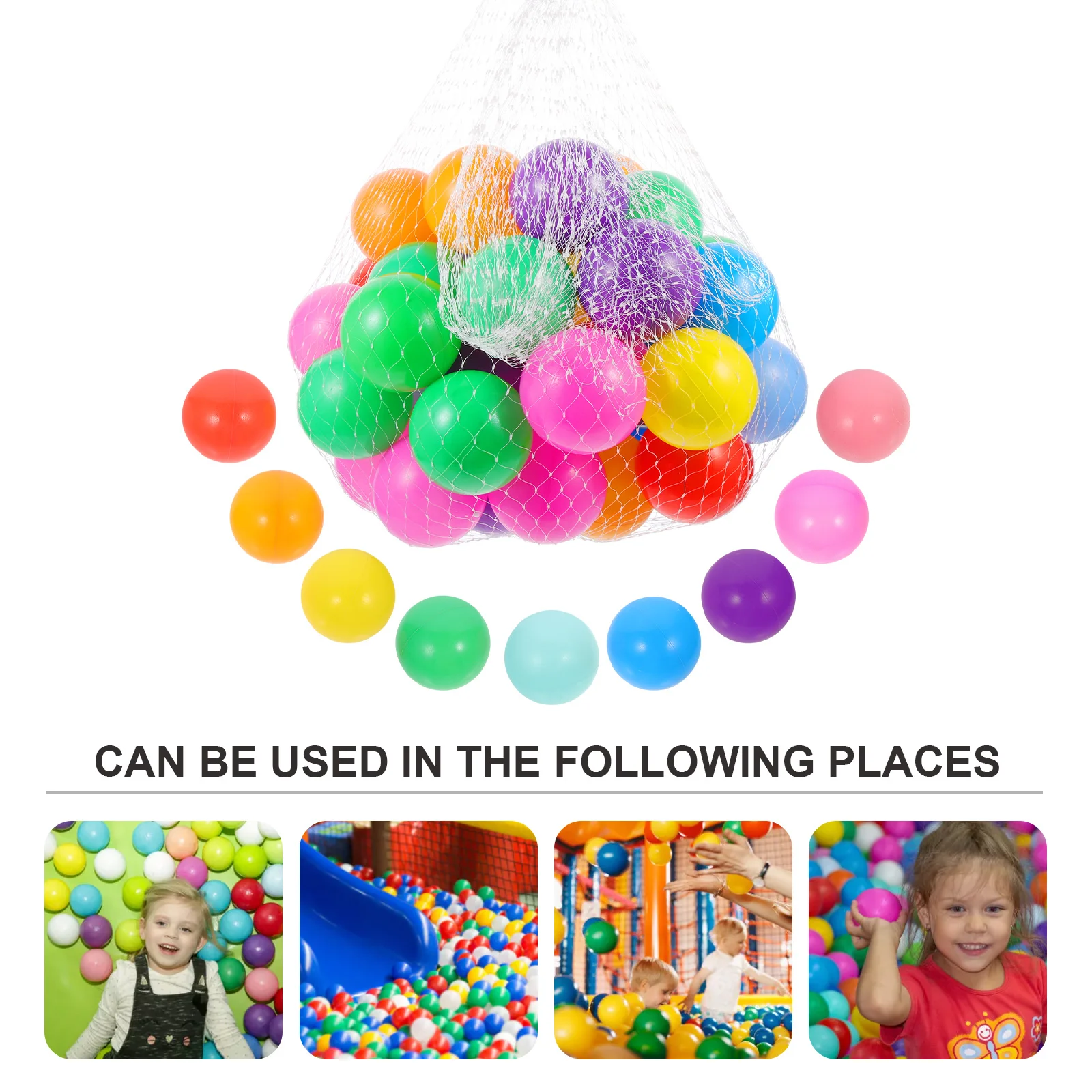 

50pcs Plastic Balls Colorful Round-Shaped Kids Play Balls For Ball Pit Pool Trampoline Proof Children Amusement Park