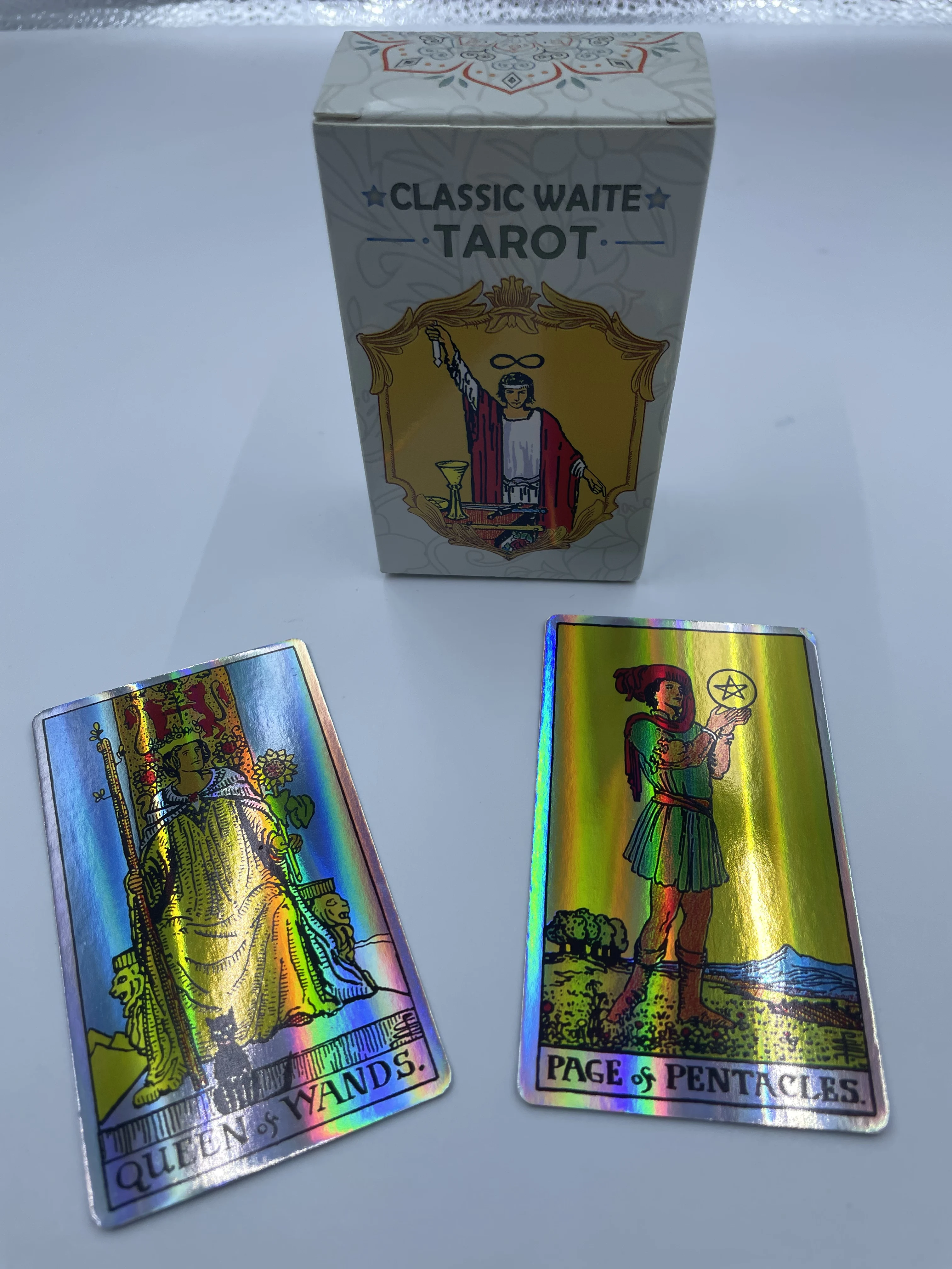 Regenbogen-Tarotkarten-Set, Tarotkarten für Anfänger, Holografisches Tarot-Deck, 78 Stück, Englisch, Für Spirituelles Wachstum – Detail 12