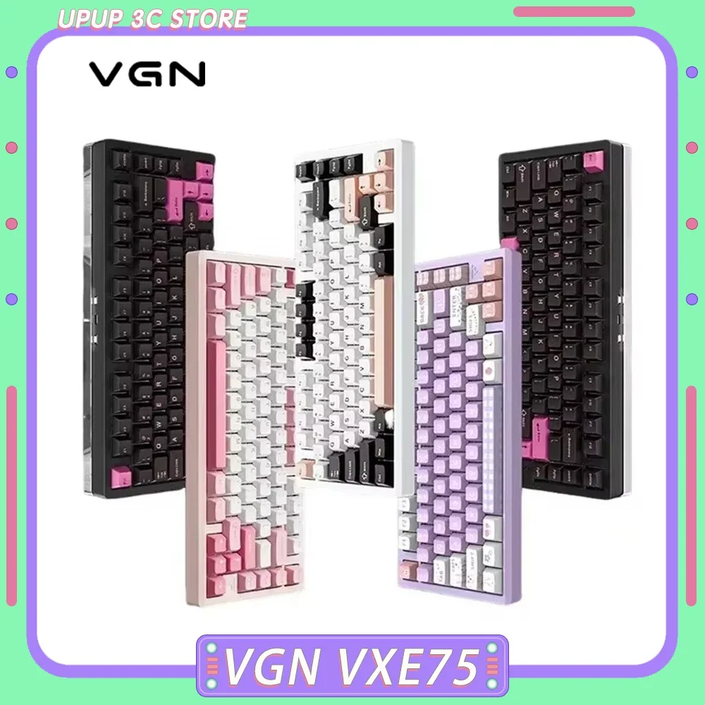 

Vgn VXE75 Mechanical Keyboard Wireless Bluetooth Hot Swap Rgb Customized Gasket Cnc Gaming Keyboard For Pc Gamer Accessories