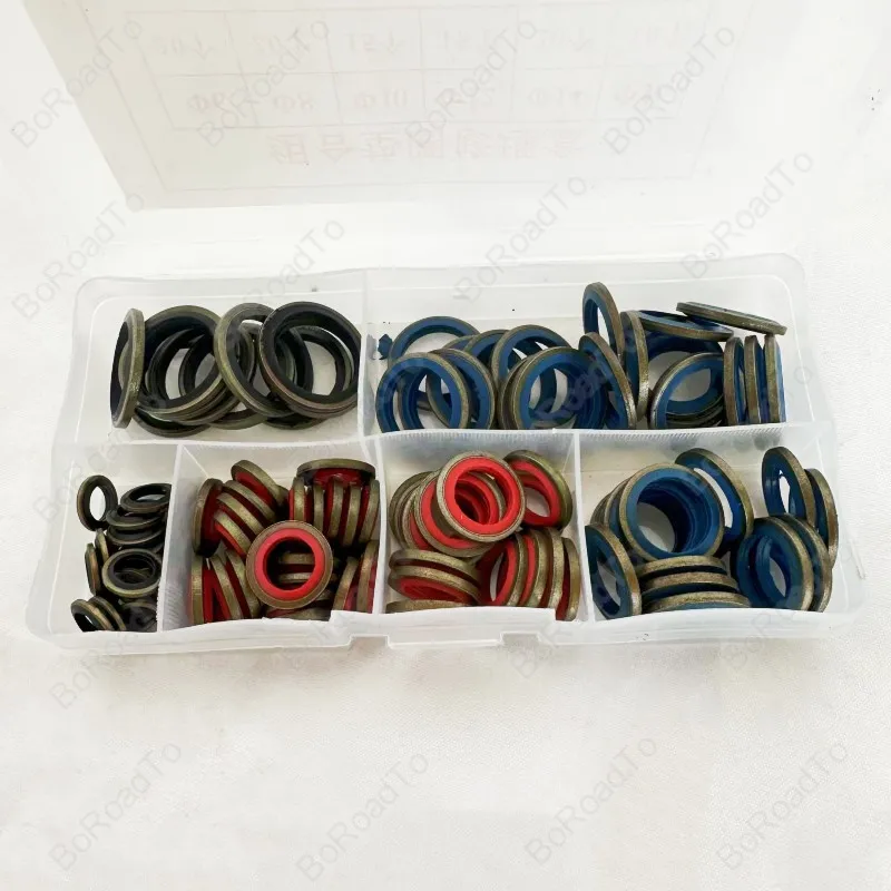 100pcs Sealing Gasket Set Oil Drain Combined Washer Seal Set M6 M8 M10 M12 M14 M16
