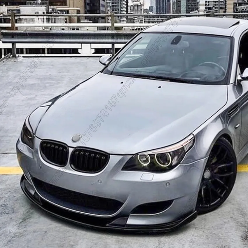 3PCS Front Bumper Lip Splitter For BMW 5 Series E60 E61 M5 2005-2010 Spoiler Splitter Bumper Canard Lip Protector Cover Kits