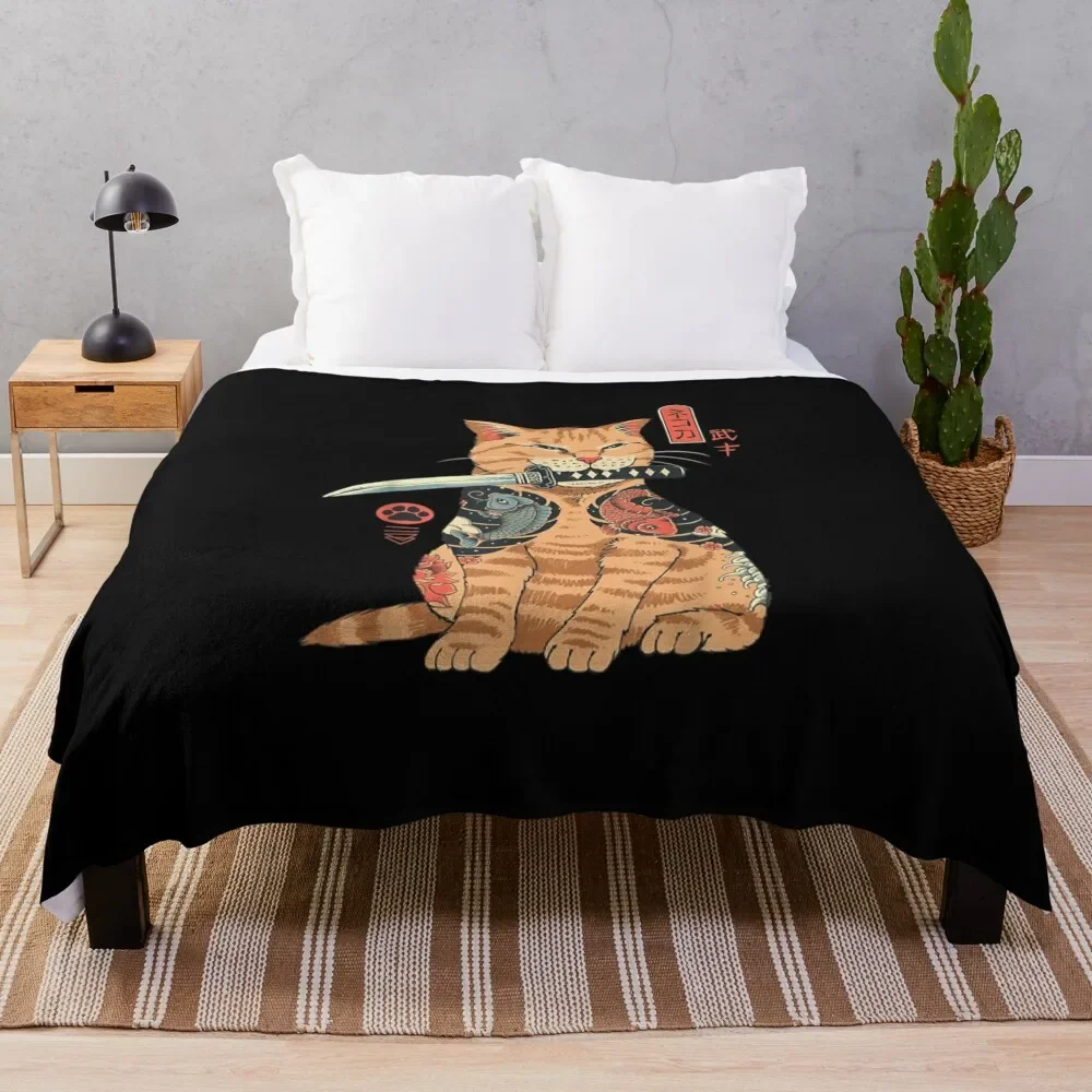 Cat Neko Catana Anime Art For Women Teen Girls Anime merc Throw Blanket Thin Stuffeds Blankets