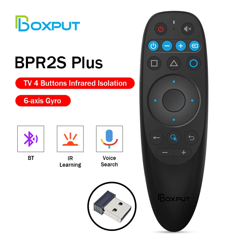 2 in 1 Voice Air Mouse Smart Remote BPR2S PLUS Dual Mode BLE 2.4G Wireless Remote Controller IR Learning Smart Remote for TV BOX