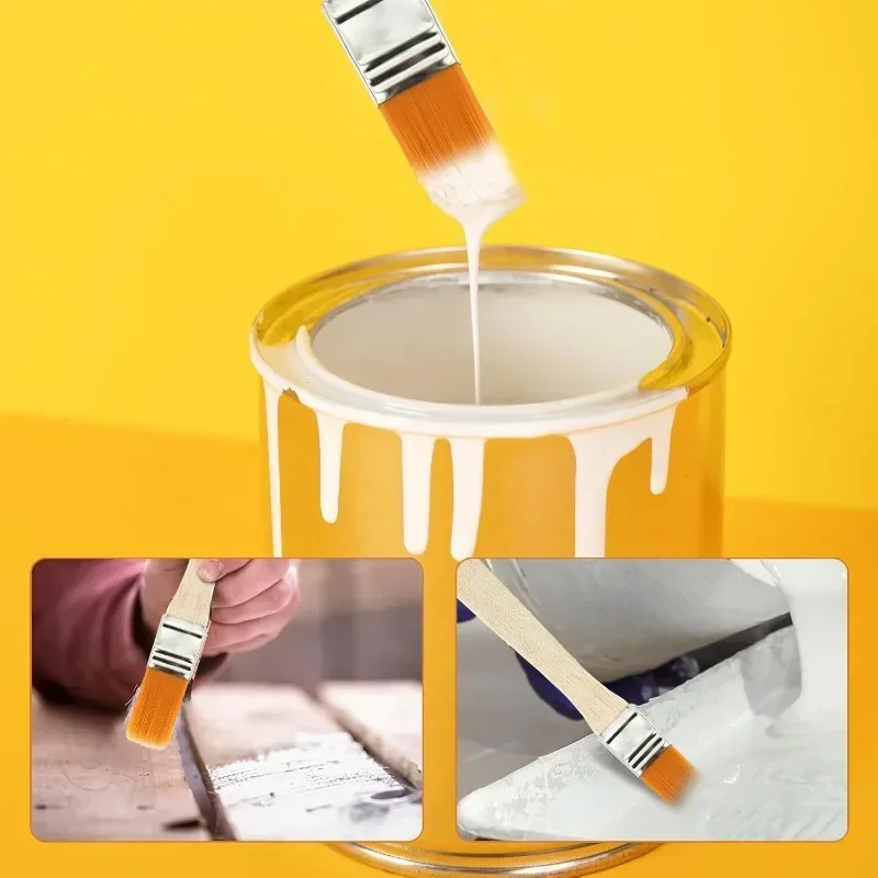 Paint Brushes Wooden Handle Nylon Bristle Paint Brush Set for Oil Painting Dusting Cleaning Edge Trim Painting Brushes Hand Tool
