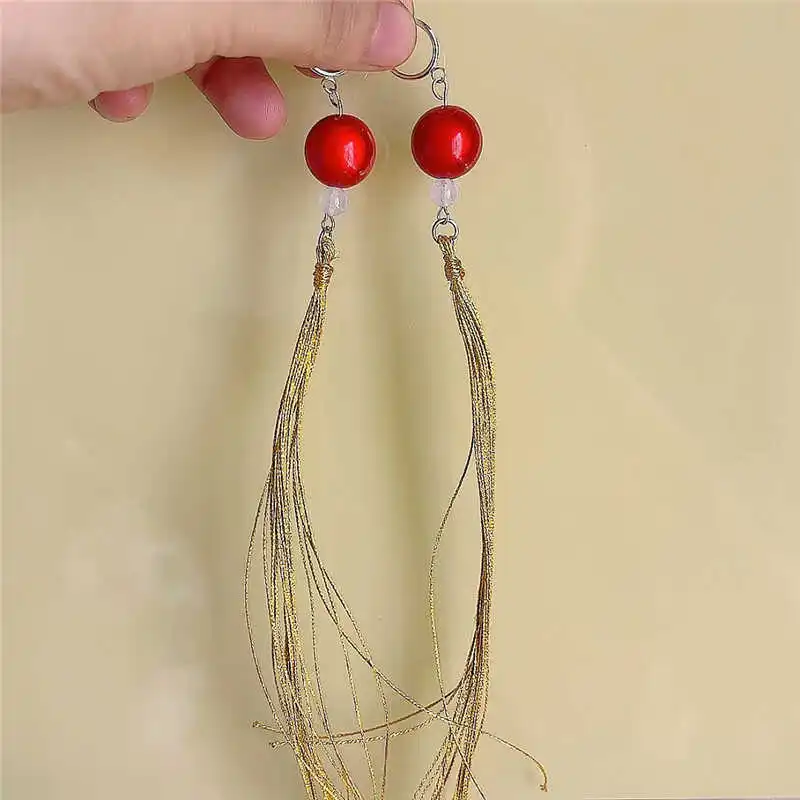 

Anime Sohaku Hayate Cosplay Earrings Yellow Tassel Ear Cuffs Cosplay Prop