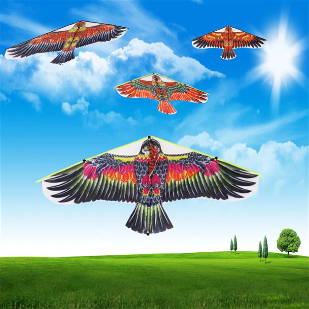 Cometa de águila de tela plana para niños, cometas de pájaros voladores, calcetín de viento, juguetes de jardín al aire libre, regalo al azar, 1 unidad, 1m