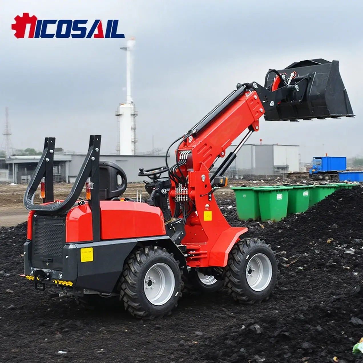 

Loader telescopic boom wheel loader, equipped with optional Euro 5 engine compact articulated loader