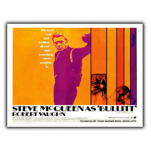BULLITT METALLSCHILD WANDPLAKAT Film-Film-Werbeplakatdruck – Aluminium