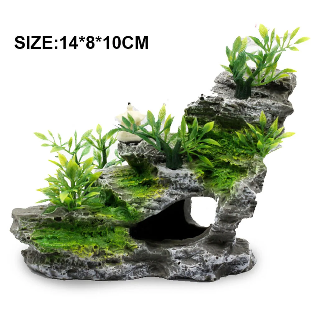 Chzimade Fish Tank Decoration Aquarium Artificial Decoration Rockery Simulated Fish Tank Plastic Decoration Accessories