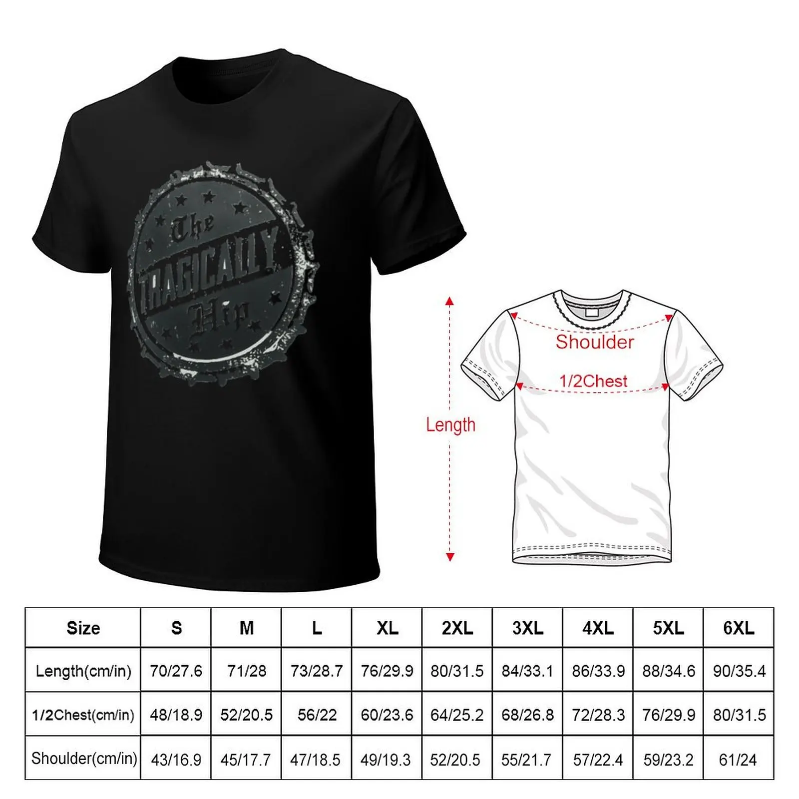 Tragically Hip Logo T-Shirt Work Basic Short Sleeve Top