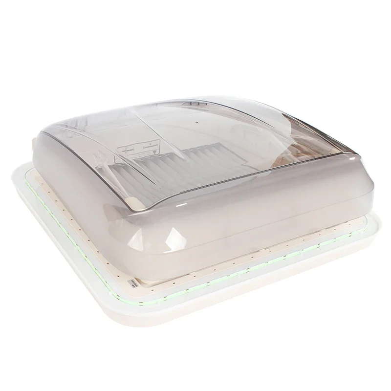 

unique 2025 400*400mm RV Roof Window with LED Blue Light & Double Glazing Top Skylight for Boats Yacht Caravan