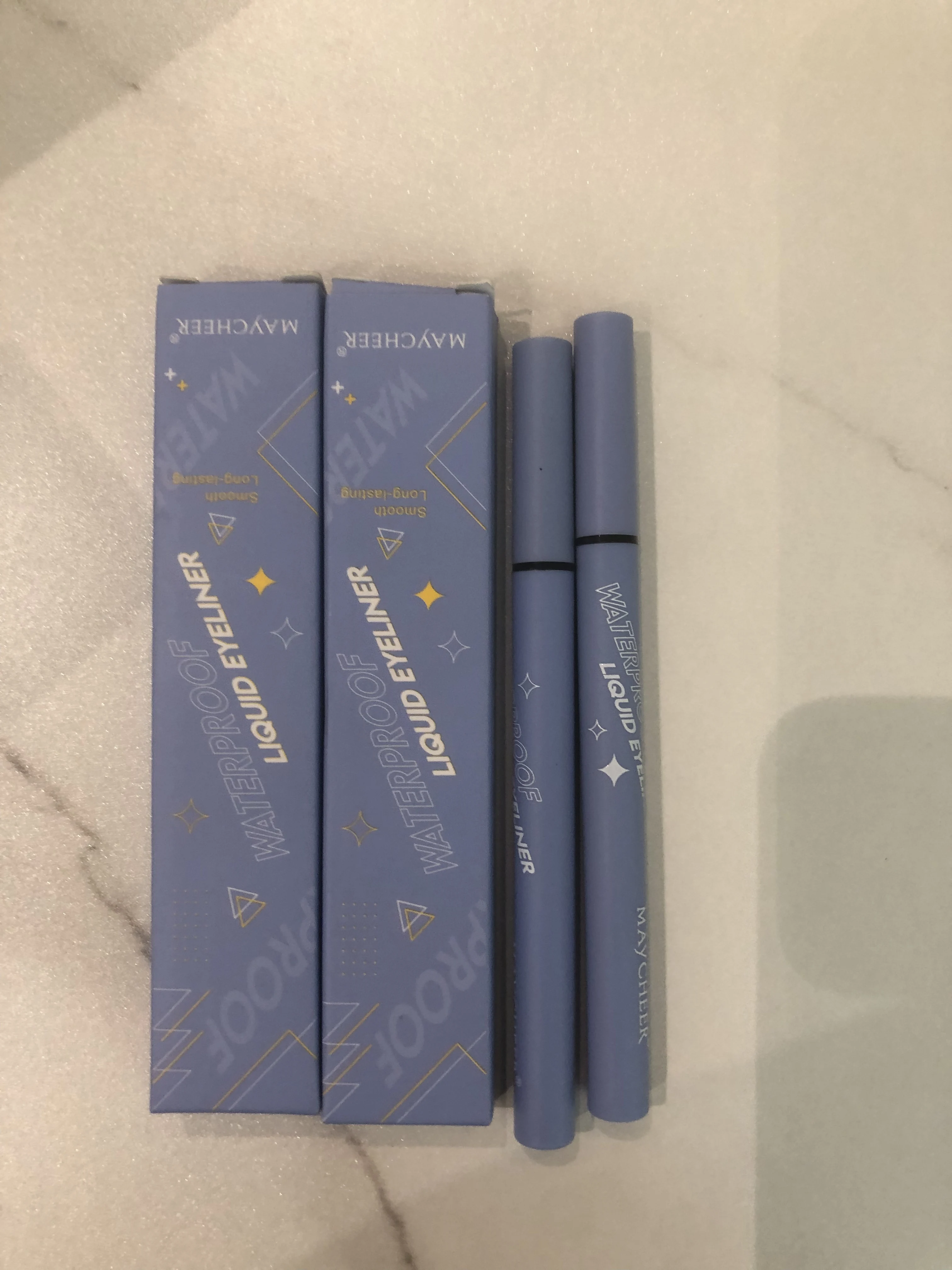 MAYCHEER Waterproof Liquid Eyeliner Pen, Smudge-Proof Long-Lasting Black Eyeliner with Ultra Fine Brush Tip, Quick-Drying Smooth